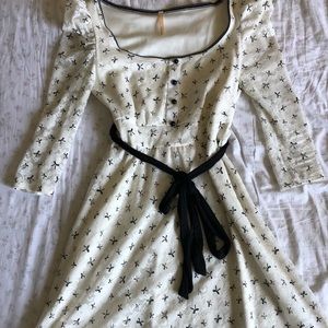 Lace Black and White Dress